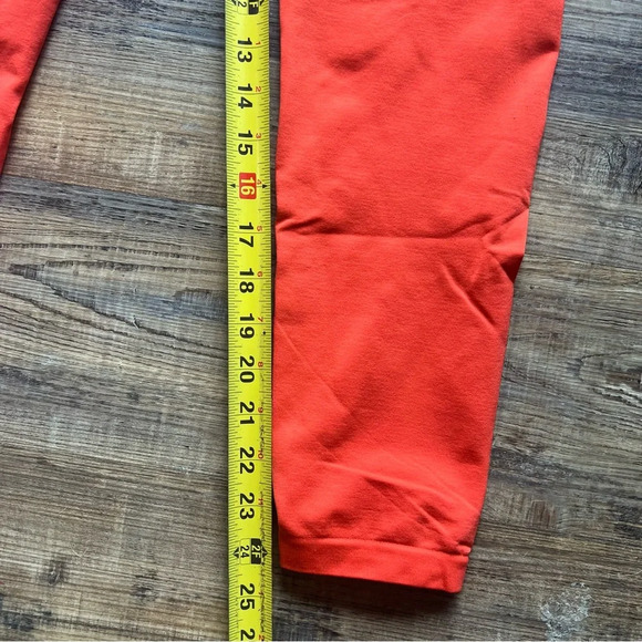 Gymshark Fit Seamless Mid Rise Activewear Leggings Red/Orange Size Medium - Picture 5 of 7